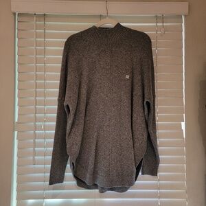 Ann Taylor Loft Mock Neck Sweater Size Large Grey Relaxed Fit Comfy NWT NEW $69